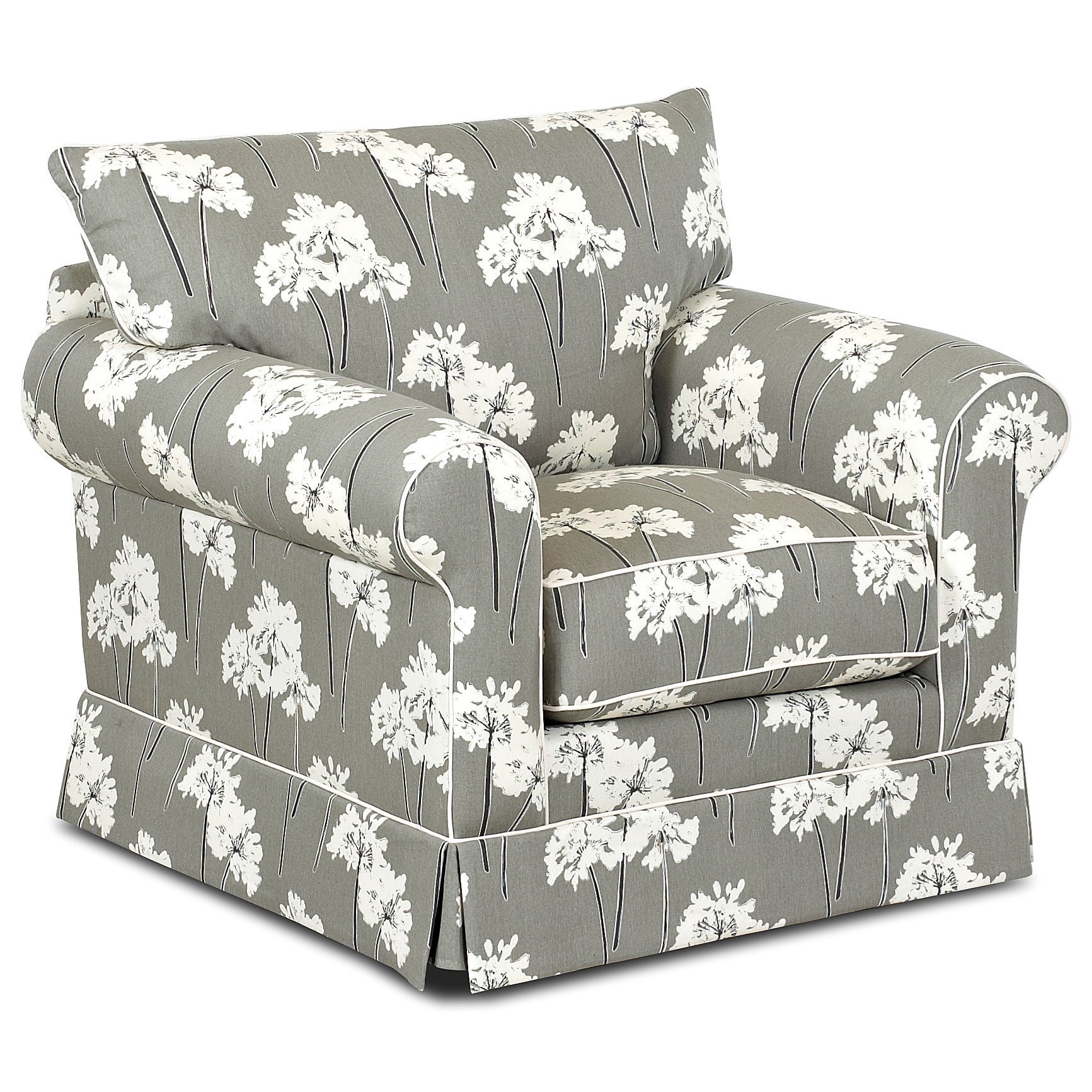 Klaussner Jenny Transitional Chair with Rolled Arms Wayside Furniture